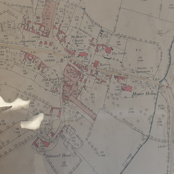 Map of Bitteswell 1887 (Record Office for Leicestershire, Leicester and Rutland).