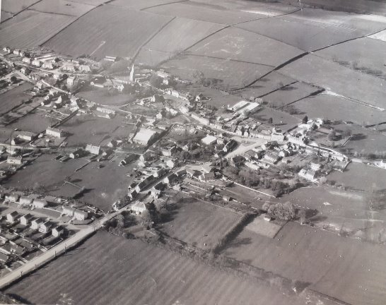 An aerial view of Great Easton from Barnsdale.  It shows Clarkes Dale  in development with the rest of the village behind surrounded by open countryside.  It is clear to see the amount of open space within the village.